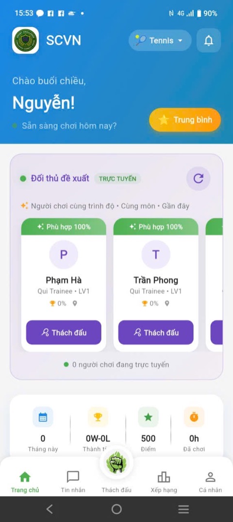 BÀI VIẾT 4: HƯỚNG DẪN THÁCH ĐẤU, NHẬP KẾT QUẢ & XEM BẢNG XẾP HẠNG MỚI TRONG APP SCVN